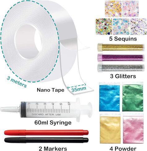 مجموعة فقاعات شريط نانو من توي يونايتد - مجموعة بالونات مائية مع شريط نانو مزدوج الجوانب بطول 9.8 قدم وألعاب حقنة للأطفال والفتيات والأولاد وعيد الميلاد للأطفال بعمر 3 و4 و5 و6 و7 و8 و9 سنوات in Kuwait