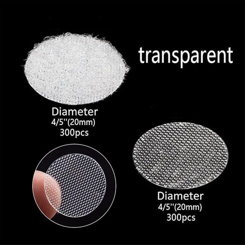 Self Adhesive Dots,1620 pcs(810 Pairs) 0.39"/10 mm Diameter Transparent Sticky Back Thin Clear Dots with Adhesive,Hook & Loop Dots with Waterproof Sticky Glue Tapes,Ideal for Classroom,Office&Home in Kuwait