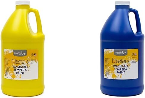 Handy Art Little Masters Washable Tempera Paint, 64 Fl Oz (Pack of 1), Yellow & Washable Tempera Paint, 64 Fl Oz (Pack of 1), Red & Washable Tempera Paint, 64 Fl Oz (Pack of 1), Blue in Kuwait