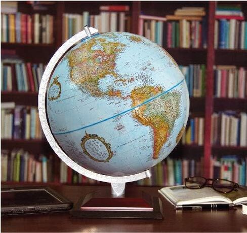 Replogle Alamo مقاس 12 بوصة لسطح المكتب World Globe، إغاثة مرتفعة، رسم خرائط حديث، صنع في الولايات المتحدة الأمريكية (أزرق) in Saudi Arabia