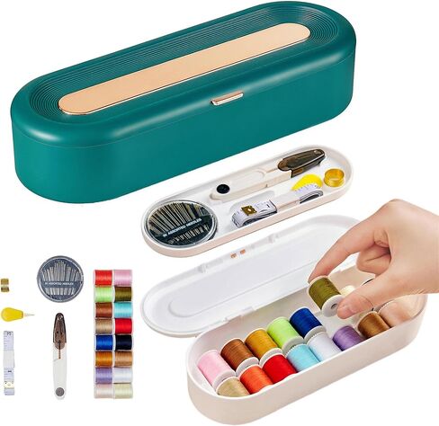 FKOG Red Sewing Project Kit, Travel Family Sewing Kit 140 Pcs Sewing Thread Accessories DIY Supplies Repair Kit Sewing Supplies Organizer for Adults Kids(Red) in Kuwait