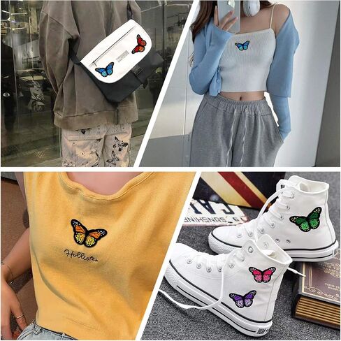 20pcs Butterfly Iron on Patches, 2 Size Embroidered Sew Applique Repair Patch in Kuwait