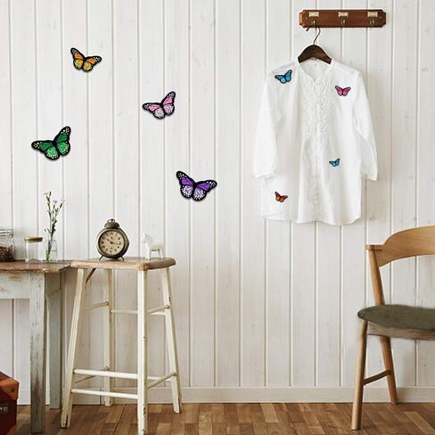 20pcs Butterfly Iron on Patches, 2 Size Embroidered Sew Applique Repair Patch in Kuwait