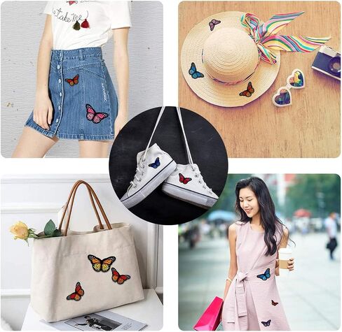 20pcs Butterfly Iron on Patches, 2 Size Embroidered Sew Applique Repair Patch in Kuwait