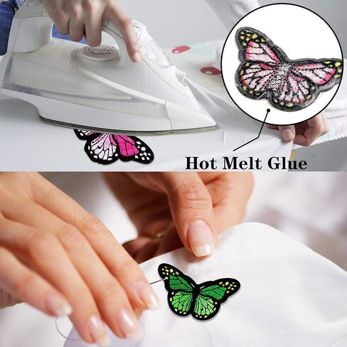 20pcs Butterfly Iron on Patches, 2 Size Embroidered Sew Applique Repair Patch in Kuwait