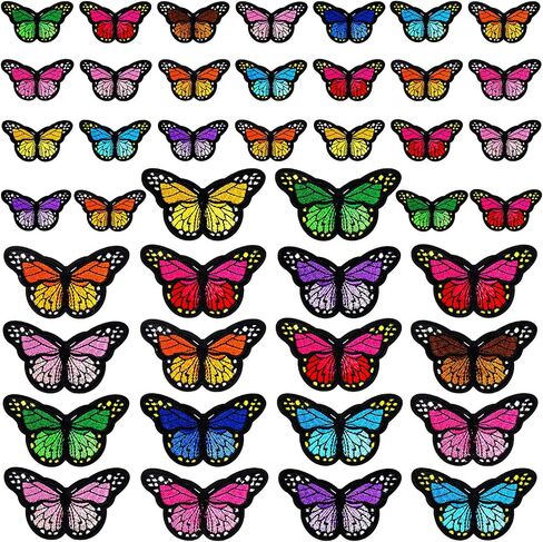 20pcs Butterfly Iron on Patches, 2 Size Embroidered Sew Applique Repair Patch in Kuwait