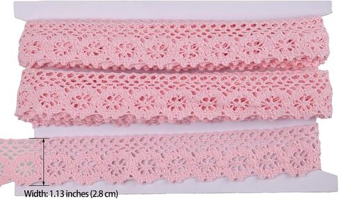 50 Yards 1.13 inch Wide Lace Trim Lace Ribbon Crochet Lace Scalloped Edge for Bridal Wedding Decoration Christmas Package DIY Sewing Craft 5 Yards Each (10 Mixed Colors, 1.13inch) in Kuwait