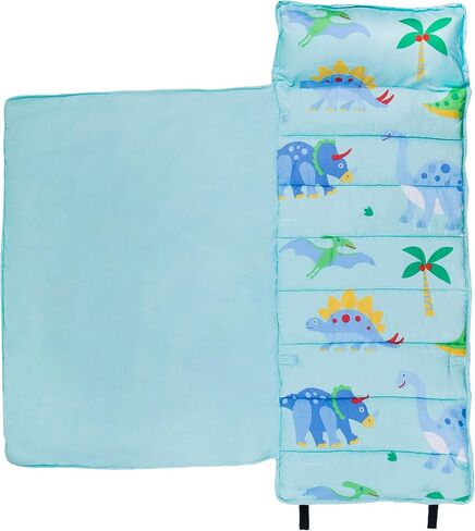 Wildkin Microfiber Nap Mat with Pillow for Toddler Boys and Girls, Measures 50 x 20 x 1.5 Inches, Ideal for Daycare and Preschool, Mom's Choice Award Winner (Jurassic Dinosaurs) in Kuwait