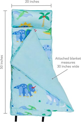 Wildkin Microfiber Nap Mat with Pillow for Toddler Boys and Girls, Measures 50 x 20 x 1.5 Inches, Ideal for Daycare and Preschool, Mom's Choice Award Winner (Jurassic Dinosaurs) in Kuwait