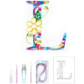 مجموعة اللف الورقية Uniquilling للبالغين المبتدئين، حروف 8 * 10 بوصة، مجموعة رائعة من أدوات الرسم الورقية DIY أدوات اللف، ديكور فني جداري لغرفة المنزل أفضل الهدايا (أساسية)