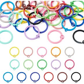 Craftdady 1000Pcs Round Split Key Ring Connectors 25mm 1 Inch Double Loops Metal Flat Key Chain Rings for Jewelry Making Car Home Key Organization