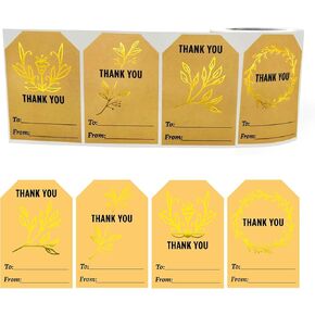 Christmas Gift Tags Stickers by Taeekiy,300 Pcs& 2 x 3 Inch Self Adhesive Kraft Gift Label.Decorative Holiday Gift Tags for Presents,Easy to Write Blessing Words and Names& Peel((Kraft Gift Tags 300)