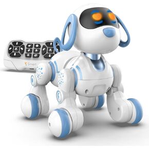 STEMTRON Remote Control Robot Dog Toy for Kid, Programmable Robotic Puppy, Interactive Robotic Dog Gift, Follow & Touch Function Robo Dog with Music