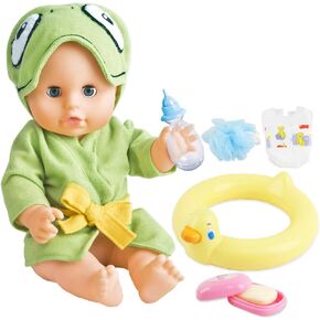 مجموعة دمى الأطفال deAO Baby Doll، 6 قطع من إكسسوارات وقت الاستحمام للأطفال - مجموعة لعب دمية أطفال مقاس 12 بوصة مع حلقة مطاطية لعبة، صابون، ألعاب استحمام رائعة للأطفال من عمر 3 سنوات فما فوق من الفتيات والأولاد والأطفال
