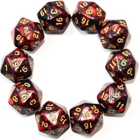 Smartdealspro 10-Pack 20 Sided Dice D20 Polyhedral Dice for DND RPG MTG Table Game (Color 2)