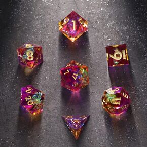 DND Dice,Dice Set, D&D Dice, Dungeons and Dragons Dice, Sharp Edge Dice for Table Games (Magic World)