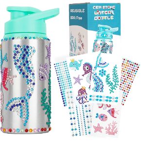 Easter Basket Stuffers for Kids, Decorate Create Your Own Water Bottle Kits for Girls, Girls DIY Arts and Crafts Kits Supplies Toys for Children Ages 4-6-8-12, Birthday Easter Gifts Ideas for Kids in Kuwait
