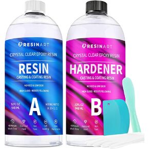 Epoxy Resin 2 Gallon Kit, Crystal Clear Epoxy Resin High Gloss, Easy Mix 1:1 Bubbles Free Art Resin for Coating and Casting, Countertop, Table Top, River Tables, Jewelry, Craft DIY, Molds