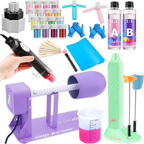 مجموعة أدوات تقليب الأكواب للمبتدئين، خلاط راتنجات الإيبوكسي الكهربائي، أداة تدوير الأكواب الدوارة، مسحوق لامع، مجموعة راتنجات الإيبوكسي للأكواب للمبتدئين مع الإيبوكسي (أحمر وردي) in Kuwait