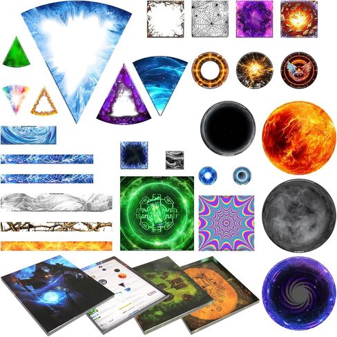 CZYY DND Area of Effect Spell Templates - Set of 28 Markers for AOE Spells Erasable PVC Spell Effects Templates with Reference Perfect Tools, Accessories & Gift for Dungeons and Dragons in Kuwait