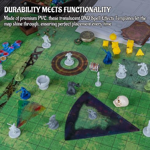 CZYY DND Area of Effect Spell Templates - Set of 28 Markers for AOE Spells Erasable PVC Spell Effects Templates with Reference Perfect Tools, Accessories & Gift for Dungeons and Dragons in Kuwait