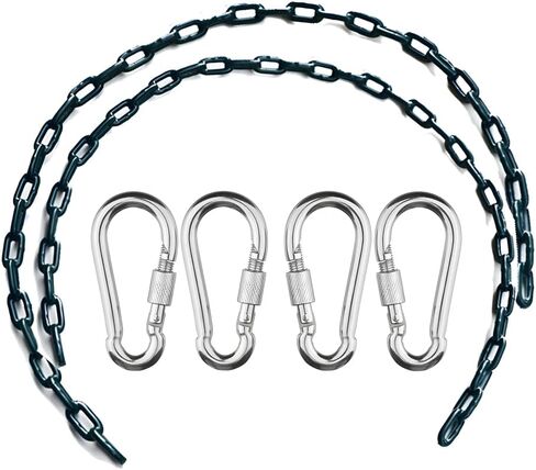 Swing Chains (2) 60 Inch Fully Plastic Coated with 4 Free Quick Links Anti-Rust Iron Link Chains for Playground Kids Tree Swing Seat Support 660 Lb Swing Set Accessories and Replacement (Blue) in Kuwait