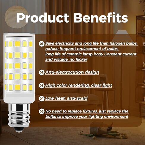 لمبة إضاءة LED من النوع المسمار 7/16 قاعدة بدون وميض 4 وات 40 وات مكافئة - تناسب العديد من لمبة إضاءة ماكينة الخياطة Brother/Singer، استبدل مصباح الهالوجين لماكينة الخياطة 15 وات - #7SCW -2Pack، أبيض دافئ in Kuwait