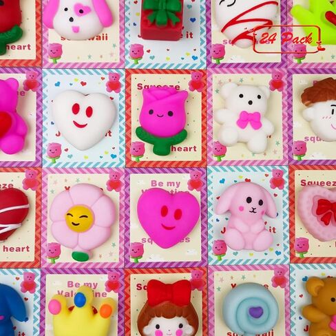 QINGQIU 24 PCS Sea Animals Kawaii Squishies Mochi Squishy Toy Stress Relief Toys Pack for Kids Boys Girls Party Favors Birthday Gifts in Kuwait