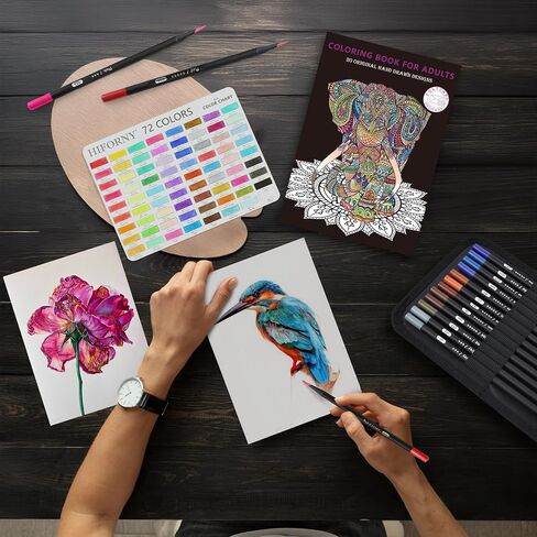 HIFORNY 78 Pack Premium Black Edition Colored Pencils Set for Adults Coloring – 72 Coloring Pencils with Extras,Artists Soft Core,Art Supplies for Adults Beginners in Kuwait