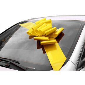 Big Red Car Bow Ribbon - 25" Wide, Fully Assembled Large Gift Decoration, Veteran's Day, Fall, Christmas, Gift Bow, Birthday, Anniversary, School Dance, Fundraiser, Valentine's Day