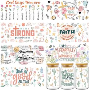 UV DTF Cup Wrap - 8 Sheets Coffee UV DTF Cup Wraps for 16 oz, Cake Drink Milk Tea Uvdtf Decals, Waterproof Ice Cream Rub on Transfer Stickers for Glass, DIY Wood Crafts in Kuwait