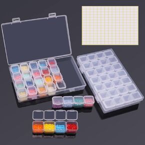 ARTDOT Diamond Painting Storage Containers, Diamond Art Portable Bead Storage Organizer 64 Gird Diamond Painting Accessories (Storage Box)