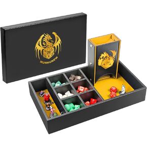 Wunhunew DND Dice Tray & Tower Storage Box, 4 in 1 D&D Dice Holder Case (Dice Rolling Tray, Dice Roller Tower, Dice & Miniature Storage), Great RPG Accessories Gifts for Dungeons and Dragons (Green) in Kuwait