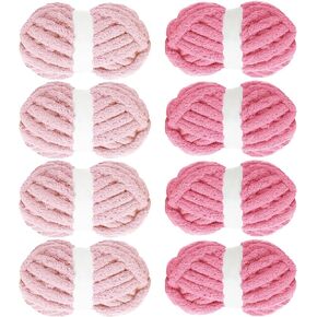 MABOZOO Chunky Yarn for Crocheting 8 Pack,Sage Green Fluffy Jumbo Chenille Yarn,Soft Plush Yarn Bulky,Giant Thick Fuzzy Yarn for Hand Knitting or  Arm Knitting  (31.7 yds,8 oz Each Skein)