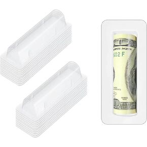 20 Pcs Lip Balm Pouches Plastic Money HolderClear Lipstick Holder Clear Plastic Domes for Gift Card DIY Crafts with Double Side Tape