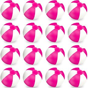 Whaline 16Pcs 16'' Black White Inflatable Beach Ball Round Pool PVC Balls Game Toys for Summer Hawaiian Tropical Theme Beach Party Decorations Water Sand Game Accessory