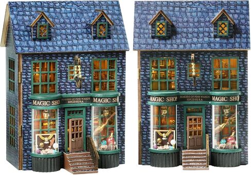 Spilay Dollhouse DIY Miniature Wooden Furniture Kit,Mini Handmade Doll House with LED,1:24 Scale Creative Woodcrafts Gift for Adult Friend in Saudi Arabia