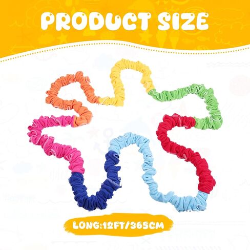 18ft Elastic Fleece Cooperative Stretchy Band Integrations Dynamic Movement Exercise Latex Creative Prop for Group Activities Special Needs Large Motor Coordination in Kuwait