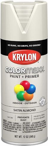 طلاء بخاخ وبرايمر COLORmaxx K05545007 من كريلون للاستخدام الداخلي والخارجي، أبيض لامع 12 أونصة (عبوة من قطعة واحدة) in Kuwait