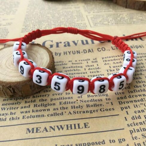 Amaney 600pcs White Acrylic Number Beads 0-9 Symbol # Heart with Storage Box 7x4mm in Kuwait