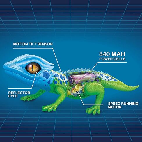 Robo Alive Lurking Lizard Series 3 Green by ZURU Battery-Powered Robotic Light Up Interactive Electronic Reptile Toy That Moves (Green) in Kuwait
