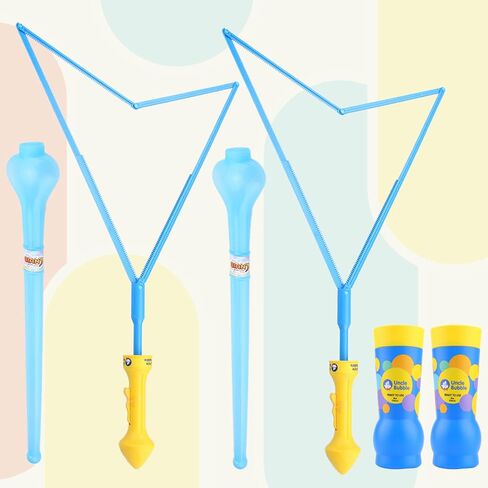 Uncle Bubble 2 Sets Giant Bubble Wands - Includes 2 Big Bubble Sword and 8oz Uncle Bubble Ultra Bubble Solution in Saudi Arabia