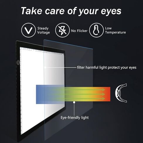 A3 لوحة ضوء مربع لوحة الجدول للأطفال تتبع ورسم لوحة الماس اللوحة الخفيفة لوحة مربع، عرض الشرائح Cricut لوحة ضوء مشرق لإزالة الأعشاب الضارة الفينيل الملحقات الفن مجموعات الوشم in Kuwait