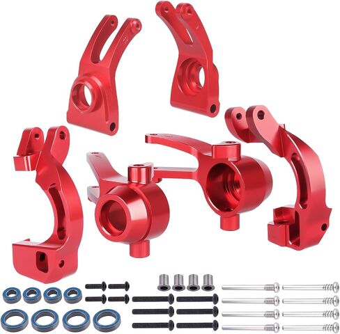 مفاصل كتلة التوجيه الأمامية من الألومنيوم من Hobbypark وكتل العجلات ومحاور C والمحاور الخلفية لـ Arrma 1/10 Granite 4X4، Typhon، Big Rock، Senton، استبدال AR330442 AR330467 AR330469 (أسود) in Saudi Arabia