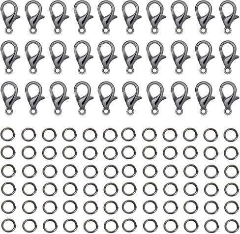500 Pieces Set Lobster Claw Clasps 100 Lobster Clasps 400 Open Jump Rings for Jewelry Making Bracelet Necklace DIY Jewelry Making Findings Crafts Fastener Hook (Gold) in Kuwait