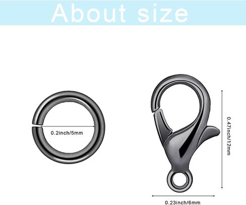 500 Pieces Set Lobster Claw Clasps 100 Lobster Clasps 400 Open Jump Rings for Jewelry Making Bracelet Necklace DIY Jewelry Making Findings Crafts Fastener Hook (Gold) in Kuwait