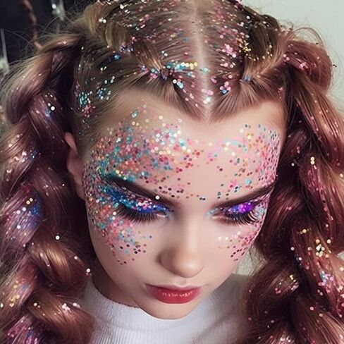 【48g/1.69oz Cactus - 8mm】Holographic Chunky Glitter, LightStone Sparkles Glitter, Bulk Glitter for Crafts Resin, Painting, Nail Art, Hair, Tumblers, Slime, Festival Decor, etc (Green) in Kuwait