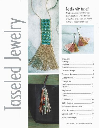 LEISURE ARTS Tasseled Jewellery Set, Multicoloured, 21.08 x 27.43 x 0.25 cm in Saudi Arabia