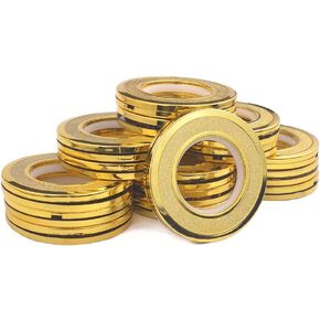 Ailejia 50 Pack Curtain Grommet 1-9/16-Inch Inner Diameter Buttonhole Silencer Sliding Ring ABS Plastic 50 sets Eyelets for Curtains (Bright Golden)