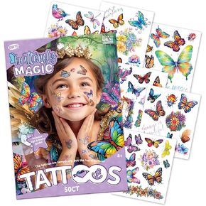 Savvi - 50 Blunder Bots Temporary Tattoos: Metallic, Skin-Safe Ink, Great for Birthday Parties, Gifts for Boys and Girls Ages 4-12+, Made in the USA [6 sheets, 50 count]